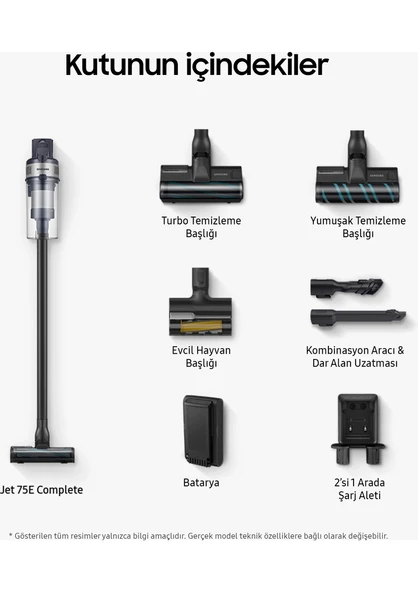 Samsung Jet 75E VS20B75ACR5/TR Şarjlı Dikey Süpürge - Resim 3