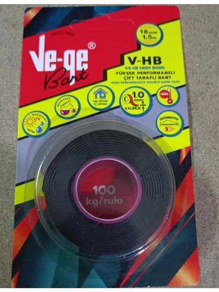 Ve-Ge Vege 18MMX1,5M V-Hb Çift Taraflı Bant 100 kg Rulo ürün görseli 1