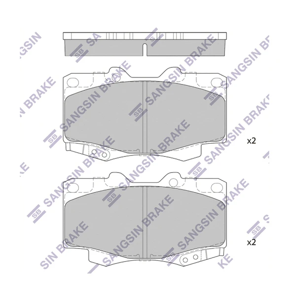 SANGSIN SP1375 ÖN BALATA TOYOTA HILUX PICKUP 2.5D-4D 4WD 01 > GDB3428 044650K140-044650K060-WVA21679 ürün görseli 1