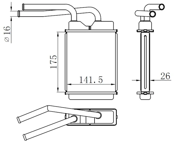 ORIS KRN016026 KALORİFER RADYATÖRÜ BRAZİNG TWNG 1.2İ 93 > 175X152X26 OTO.-MEK. 7701036909-7701208110 ürün görseli 1