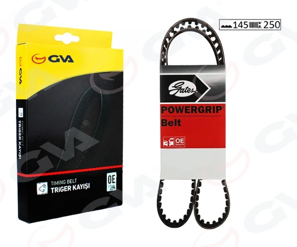 GVA 58145250 TRİGER KAYIŞI 145x250 GOLF7-A3-LEON-PASSAT-TİGUAN 1.6-2.0TDİ 13> CLHA/B-DCXA-CRLB-CUVC-CRKA-CRKB- CXXA/B-DBKA 04L109119A-04L109119B ürün görseli 1