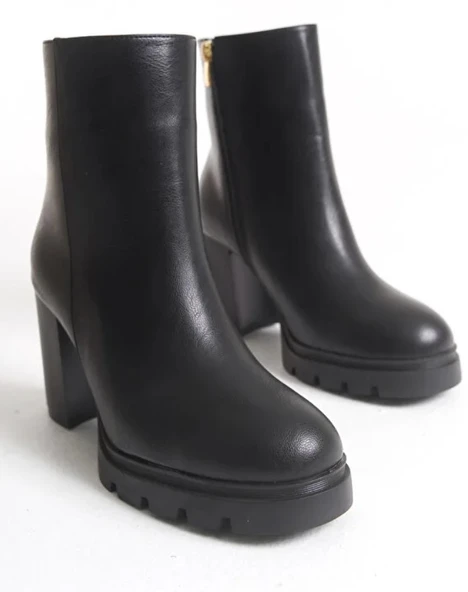 Feles Kalın Topuklu Oval Burun Kadın Bot - Resim 3