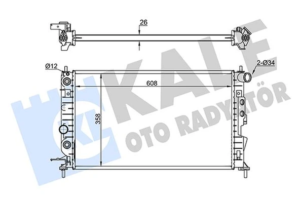 KALE 374200 SU RADYATÖRÜ OPEL VECTRA B 1.6I 2.0I 1.6 1.8 2.0 2.2 16V 95-02 AT AC BRAZING 609x368x26 1300221-1300240-24402888-52464524-1300159-52479101-52484607-52464573-52479099-1300182-52488059 52492 ürün görseli 1