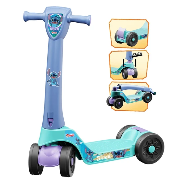 Stitch Scooter - Plastik Scooter - 4 Tekerli Scooter - Bingit - Kaykay Disney Stitch Scooter - Resim 4