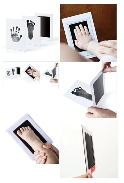Bebek El Ayak Izi Fotoğraf Çerçevesi El Ayak İzi Kalıbı Seti ürün görseli 1