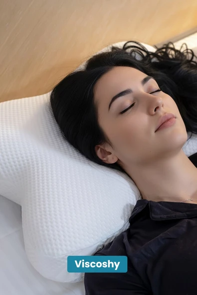 Viscoshy Bellagiole Feather Touch Premium Ortopedik Kelebek  Visko, Lüks, Visco Yastık butterfly - Resim 3