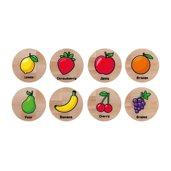 Redka Ahşap Hafıza Oyunu Meyveler - Redka Memory Game - Görsel Hafıza Oyunu Eşleştirme Oyunu - Resim 3