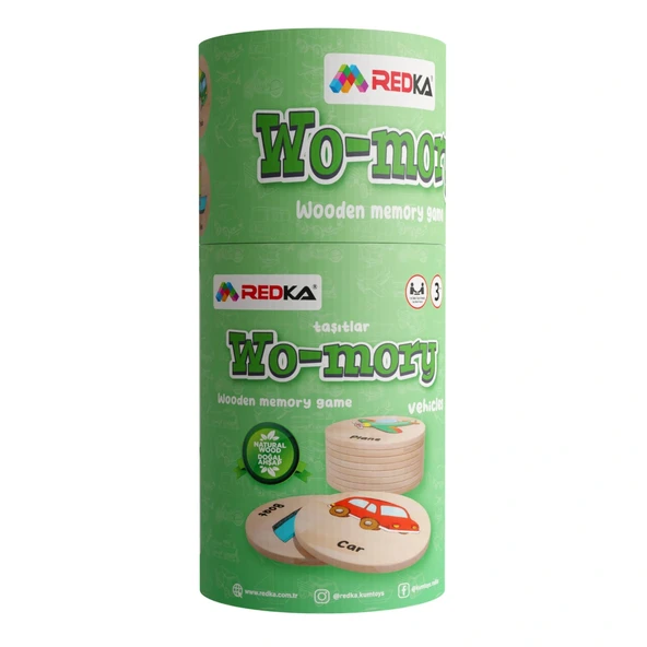 Redka Ahşap Hafıza Oyunu Taşıtlar - Redka Memory Game - Görsel Hafıza Oyunu Eşleştirme Oyunu ürün görseli 1