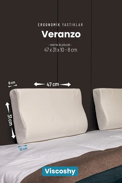 Viscoshy Veranzo Premium Gelişmiş Ergonomik Ortopedik Visko, Lüks, Visco Yastık - Resim 3