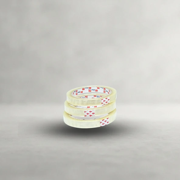 12mmX66M Şeffaf Selefon Bant (Selo)  / Boyut: 12 mm Genişlik x 66 Metre Uzunluk Renk	Şeffaf (Transparan) - 12 ADET - Resim 8