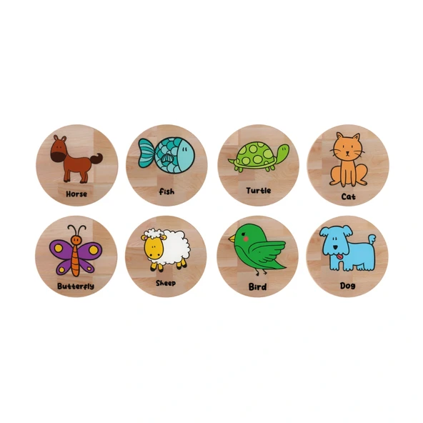 Redka Ahşap Hafıza Oyunu Hayvanlar - Redka Memory Game - Görsel Hafıza Oyunu Eşleştirme Oyunu - Resim 3