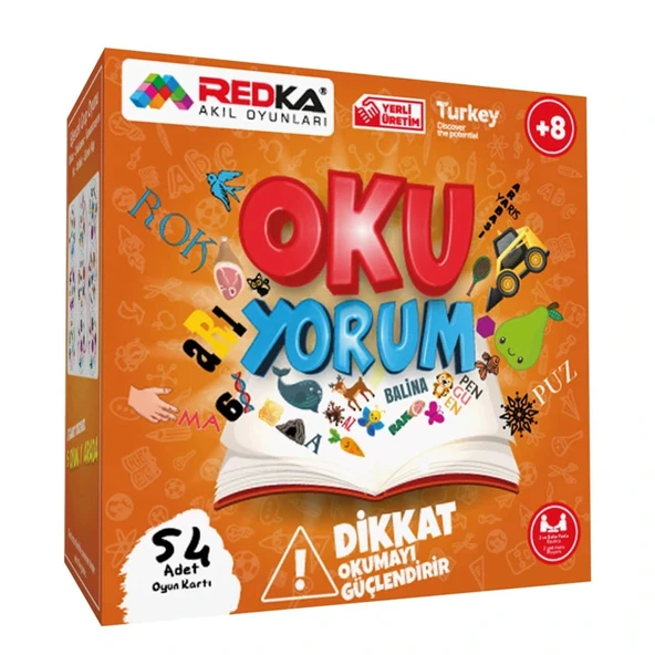 Redka Okuyorum Kart Oyunu - Eğitici Kartlar Okuma Kartları Çocuklar için Kart ürün görseli 1