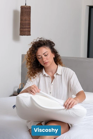 Viscoshy Fiorenza Klasik Premium Gelişmiş Ergonomik Ortopedik Visko, Lüks, Visco Yastık - Resim 2