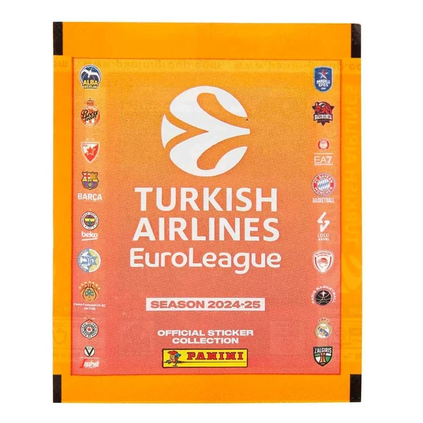 Turkish Airlines Euroleague Çıkartma Paketi (50 Paket) - Basketbol EuroLeague Sticker Çıkarmaları Panini Basketbol - Resim 4