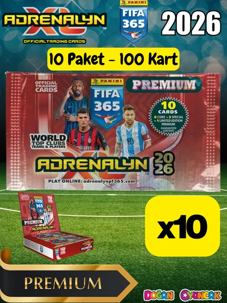 Panini FIFA 365 Adrenalyn XL 2026 Premium Kart (10 Paket) - Futbolcu Kartları - Trading Oyuncu Kartı - Fifa Oyuncu Kartı ürün görseli 1