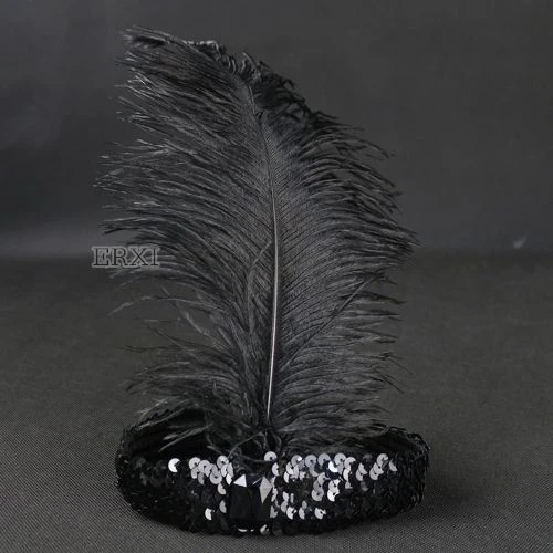 Yılbaşı Saç Tüyü Saç Bandı Siyah Renk - Resim 2