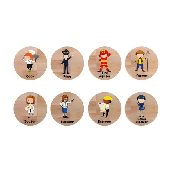 Redka Ahşap Hafıza Oyunu Meslekler - Redka Memory Game - Görsel Hafıza Oyunu Eşleştirme Oyunu - Resim 3