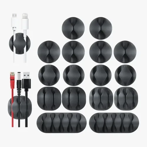 16'lı Çok Kanallı Yapışkanlı Kablo Sabitleyici Seti ürün görseli 1