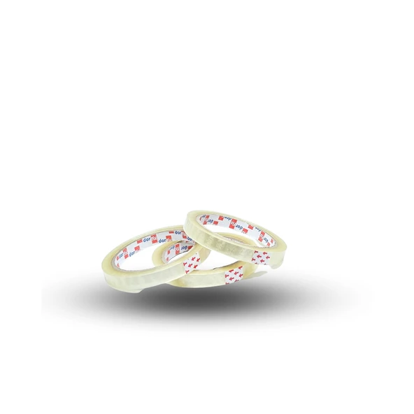 12mmX66M Şeffaf Selefon Bant (Selo)  / Boyut: 12 mm Genişlik x 66 Metre Uzunluk Renk	Şeffaf (Transparan) - 12 ADET - Resim 2