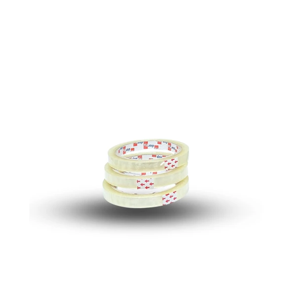 12mmX66M Şeffaf Selefon Bant (Selo)  / Boyut: 12 mm Genişlik x 66 Metre Uzunluk Renk	Şeffaf (Transparan) - 12 ADET ürün görseli 1