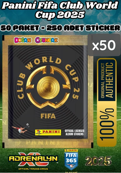 Panini FIFA Club World Cup 25 Sticker (50 Paket) - Fifa Dünya Kupası 2025 Trading Futbolcu Sticker Panini - Panini Stick ürün görseli 1