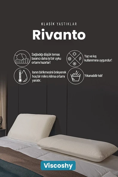 Viscoshy Rivanto Uzun Klasik Premium Gelişmiş Ergonomik Ortopedik Visko, Lüks, Visco Yastık - Resim 3