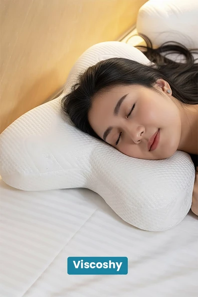 Viscoshy Bellagiole Feather Touch Premium Ortopedik Kelebek  Visko, Lüks, Visco Yastık butterfly - Resim 2