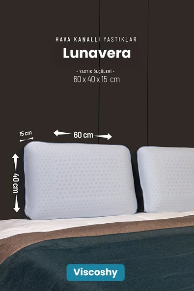 Viscoshy Lunavera AirFlow Hava Kanallı Ortopedik Visco Yastık Premium Ortopedik  Visko, Lüks, Visco Yastık - Resim 2