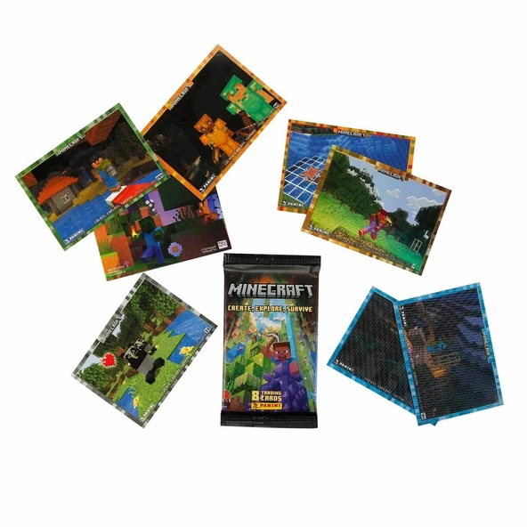Orijinal Minecraft Treadin Card (4 Paket) - Minecraft Oyun Kartları - Minecraft Koleksiyonluk Kartı Minecraft Kart - Resim 2