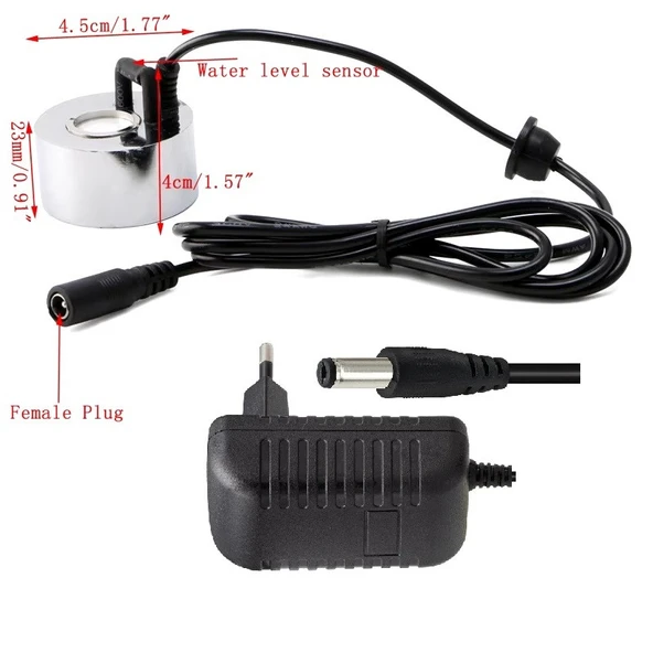 45mm Büyük AC/DC Metal Soğuk Buhar Üreteci, Kuluçka Nem Nozulu 24v+Adaptör - Resim 3