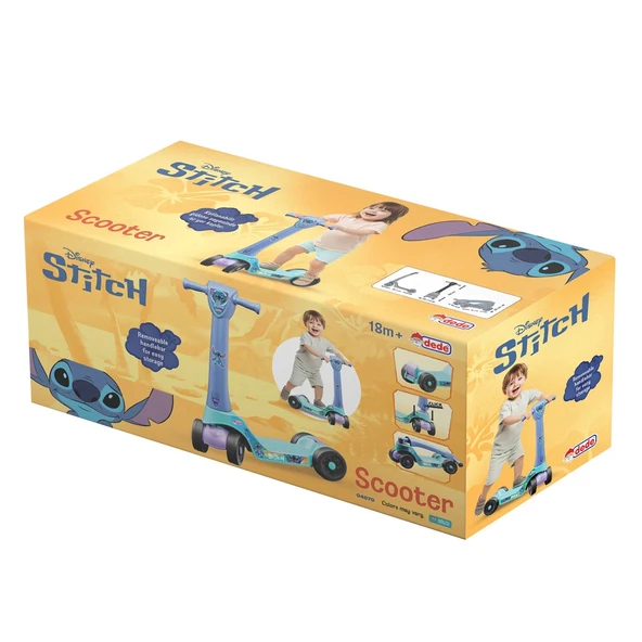 Stitch Scooter - Plastik Scooter - 4 Tekerli Scooter - Bingit - Kaykay Disney Stitch Scooter - Resim 3