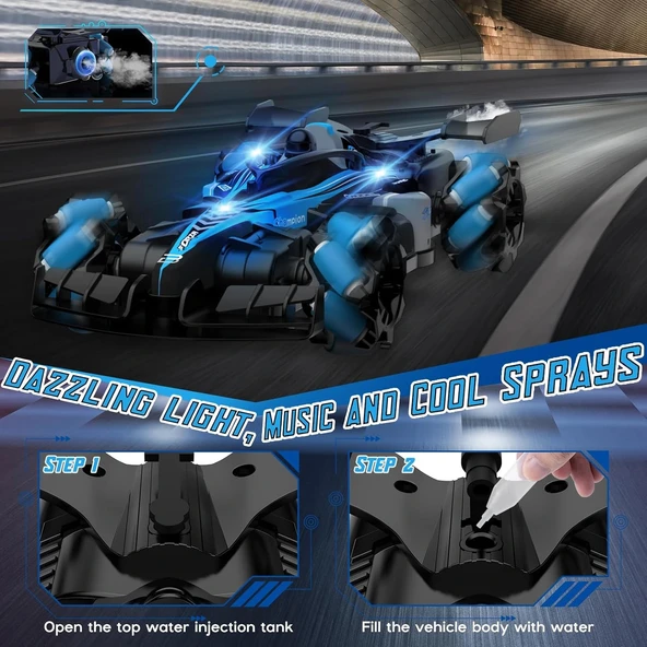 Forza 9 Spray Racing Car - Uzaktan Kumandalı Buharlı Işıklı Forza Araba Yeni Nesil Araba - Resim 4