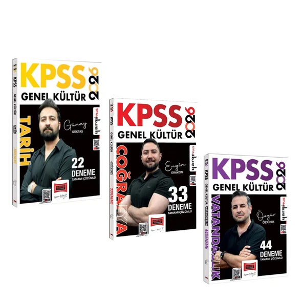 Yargı Yayınları 2026 KPSS Tarih Coğrafya ve Vatandaşlık Tamamı Çözümlü Deneme Seti 3 Kitap ürün görseli 1