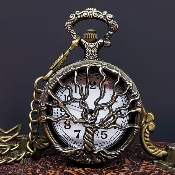 Hayat Ağaçı Tasarımlı Köstekli Saat ürün görseli 1