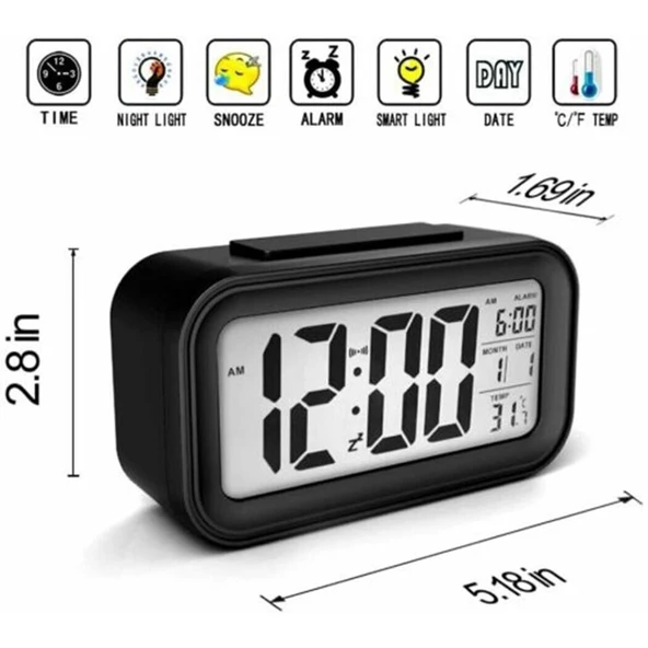 Dijital Alarmlı Masa Saati - Resim 3