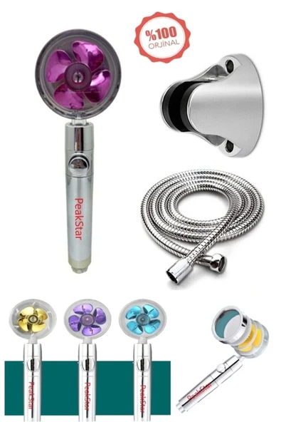 Turbo Duş Başlığı Seti Basınçlı Ayarlanabilir Su Tasarrufu Hortum Ve Mafsal Seti ürün görseli 1