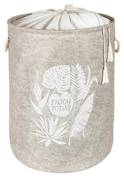 Torbalı Ve Kulplu Püskül Detaylı Düzenleyici Çok Amaçlı Organizer Keçe Sepet -03631 - Resim 2