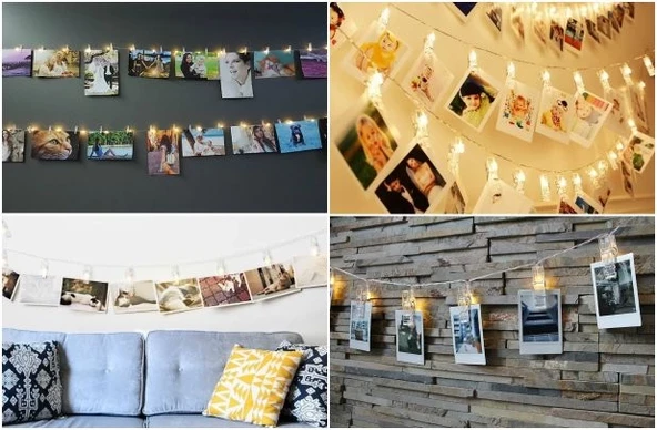 10'lu Led Işıklı Fotoğraf Mandalları - Resim 4