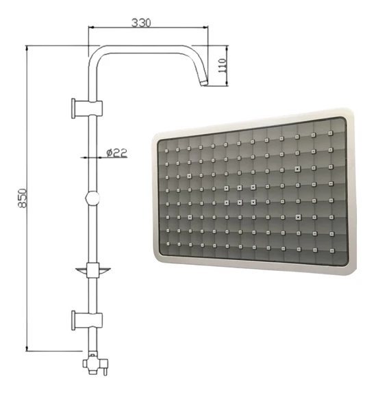 Domino Krom Yağmurlama Sistemli Tepe Duş Seti - Fonksiyonel Ve Şık Tasarım - Resim 2