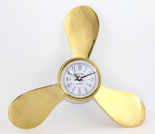 Pirinç Duvara Asmalı Pervane Tasarımı Saat Ksk2057 ürün görseli 1