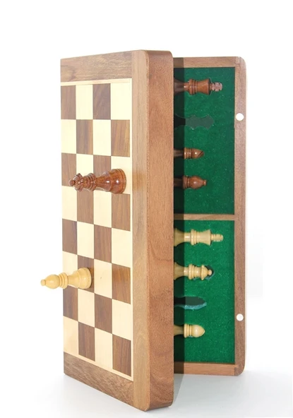 Mıknatıs Taşlı Ahşap Katlanabilir Kutulu Satranç Oyunu 35 Cm G224 ürün görseli 1