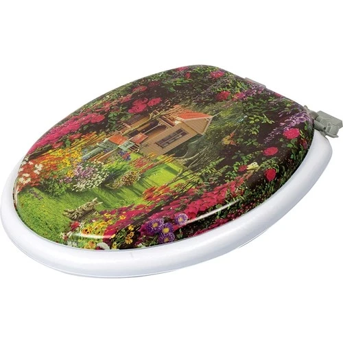 Lüks Yumuşak Süngerli Desenli Pufidik Klozet Kapağı Ekstra Kalın Süngerli - Resim 5