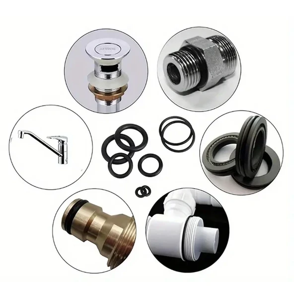 225 Parça Kauçuk Conta Seti ,kendiliğinden Saklama Kutulu O Halkası Seti - Resim 5