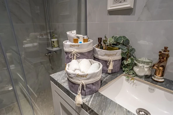 Yuvarlak Katlanabilir Çok Amaçlı Saklama Organizer Kutu Keçe Sepet (mega) - 03389 - Resim 7