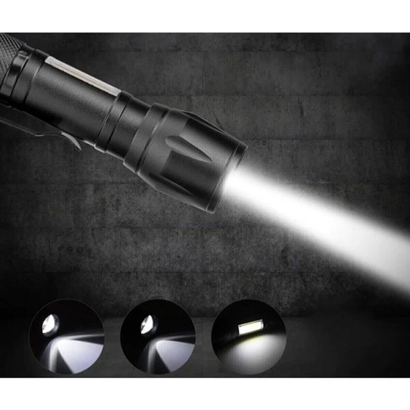 Cata Flaşörlü Şarjlı Polis El Feneri 3 Fonksiyonlu 8024 CT-8024 ürün görseli 1