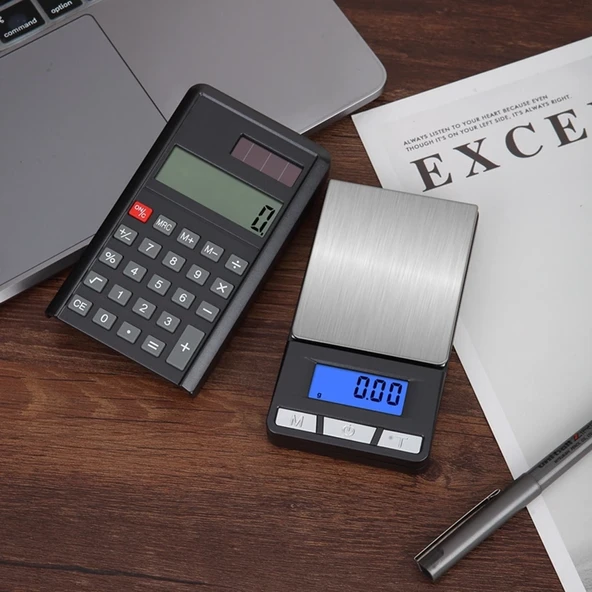 Lcd Ekran Elektronik Hesap Makineli Hassas Dijital Takı Altın Gram Ölçer Terazi (500g 0.1g) - Resim 4