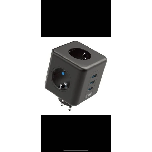 Ars Termal Akım Korumalı 3'lü Duvar Tipi Priz 3 Usb'li Küp Priz ürün görseli 1