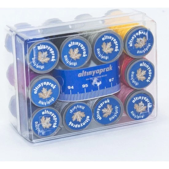 Altın Yaprak Mezuralı Dikiş İpliği Seti 10'lu Kutulu ürün görseli 1