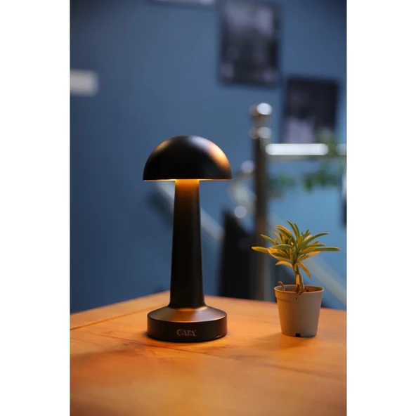 Cata 3 Işık Renkli Şarjlı Dim Edilebilir Masa Lambası Siyah Kasa Ct-8428. - Resim 5