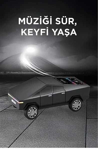 D68 Cyber Model Araba Tasarımlı Bluetooth Hoparlör 15w Güçlü Ses Rgb Led /tws/usb Siyah - Resim 3